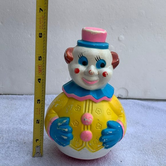 Vintage Roly Poly Clown Musical Toy Made in Hong Kong From 1980s - Picture 9 of 10